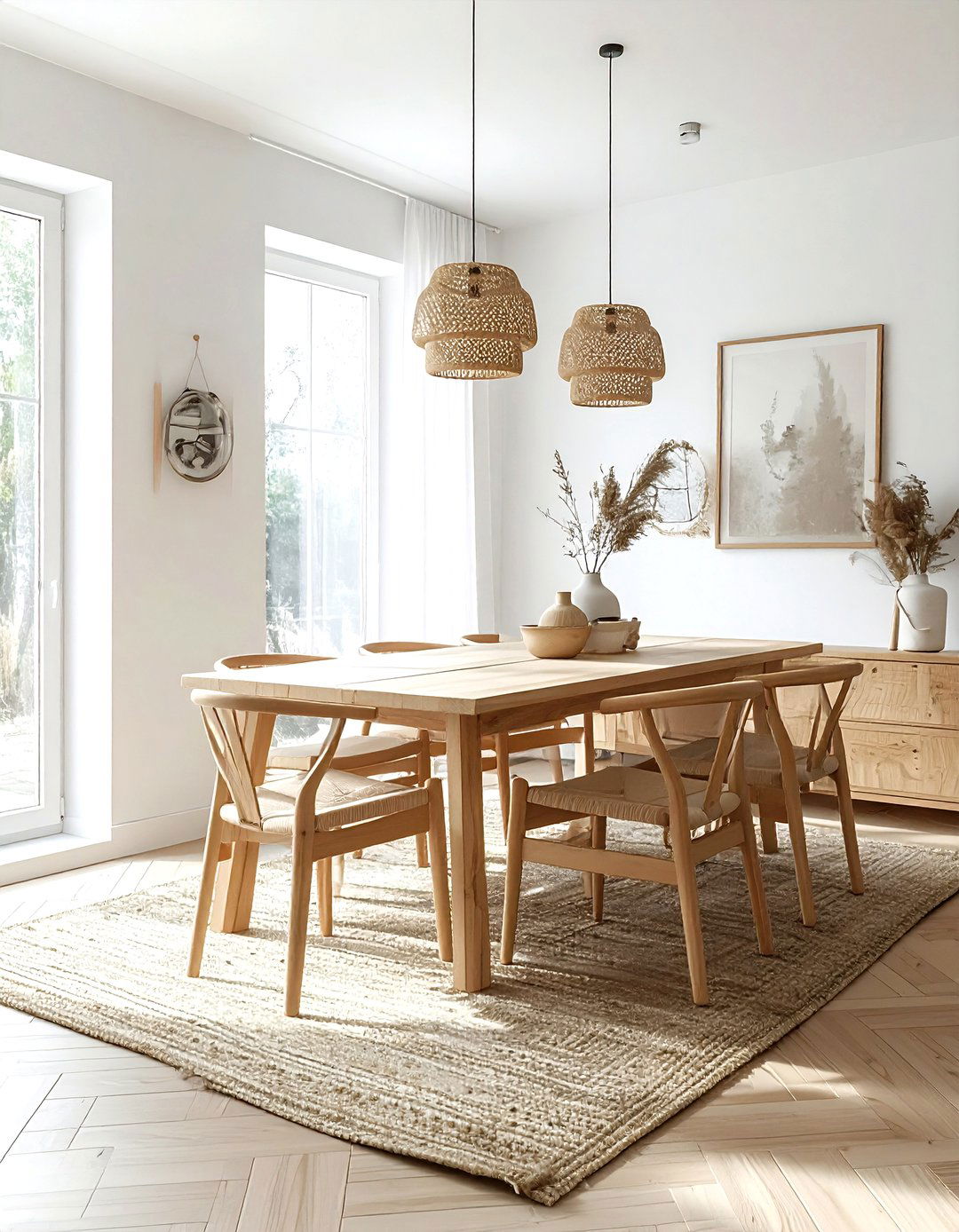 Natural wood dining set - 30 dining room for small spaces