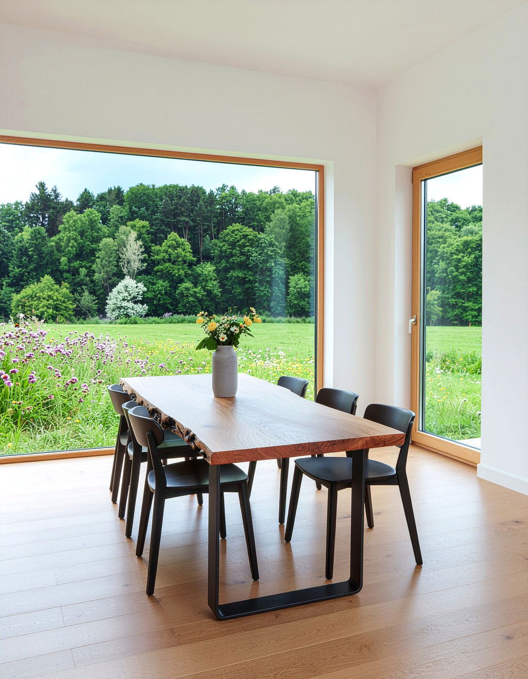 Natural wood dining table - 30 meadow dining room ideas