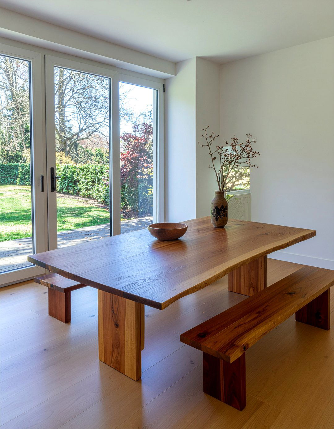 Natural wood dining table - 30 calm dining room ideas