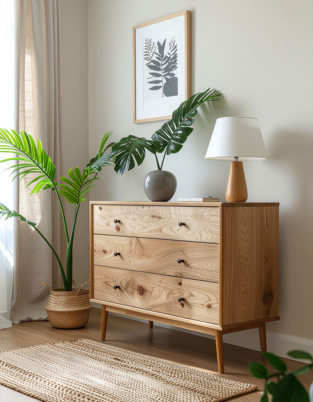 Natural wood dresser - 30 Norwegian bedroom ideas