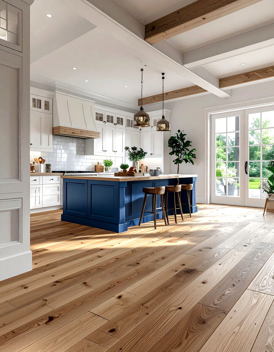 Natural wood flooring - 30 French cottage kitchen ideas
