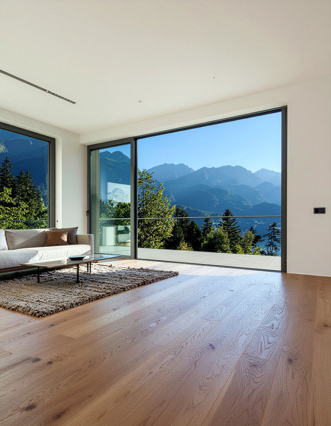 Natural wood flooring - 30 mountain house living room ideas