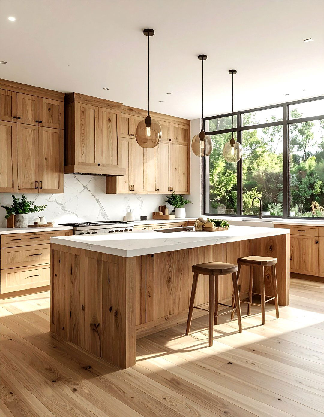 Natural wood kitchen - 30 peaceful decor ideas