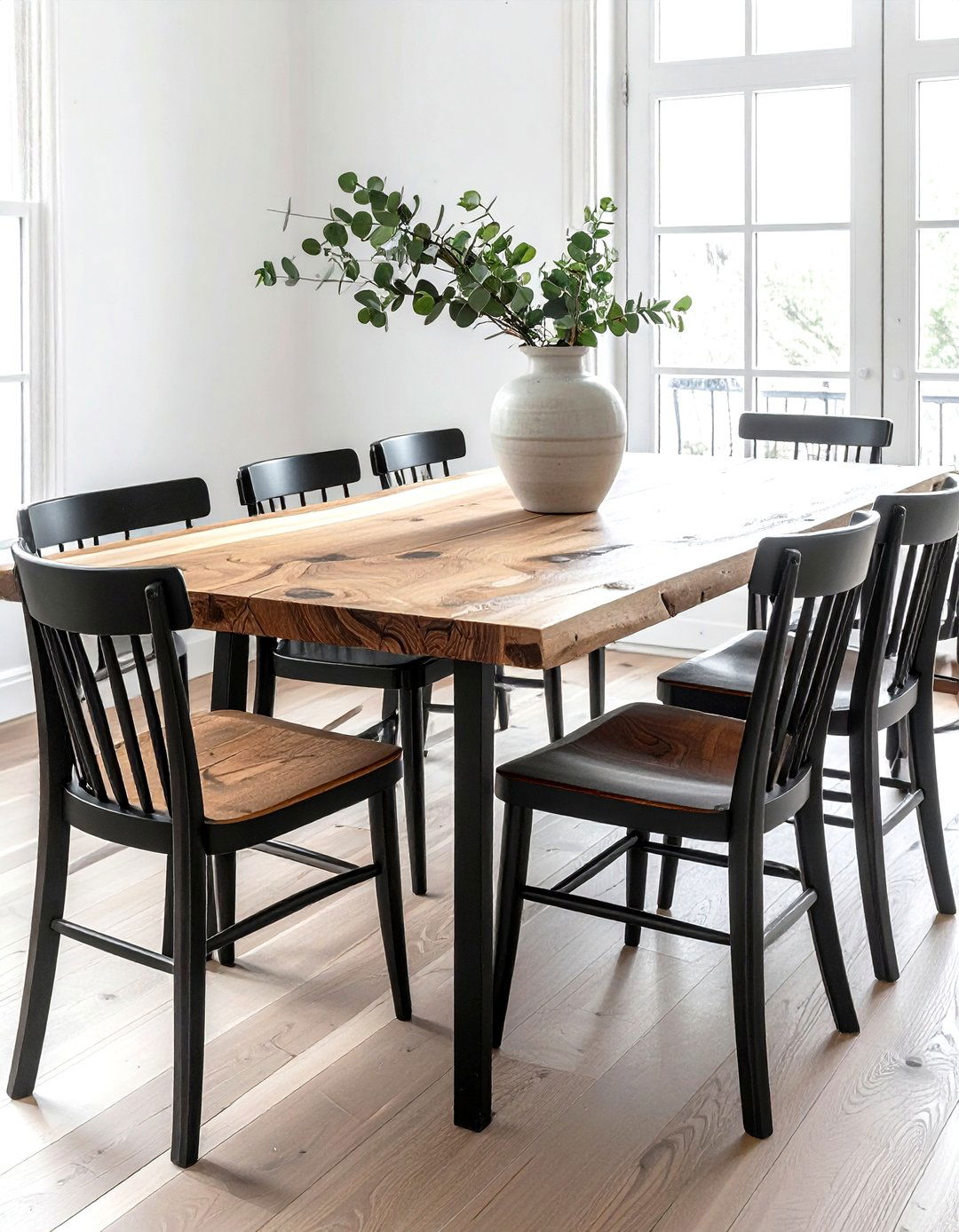 Natural wood table - 30 weekend dining room project ideas