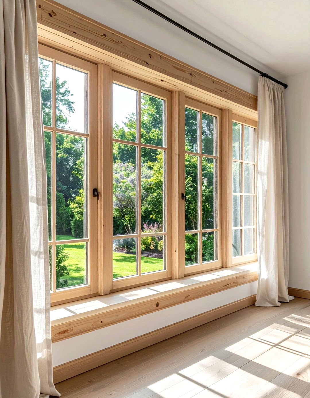 Natural wood window trim - 30 light wood decor ideas