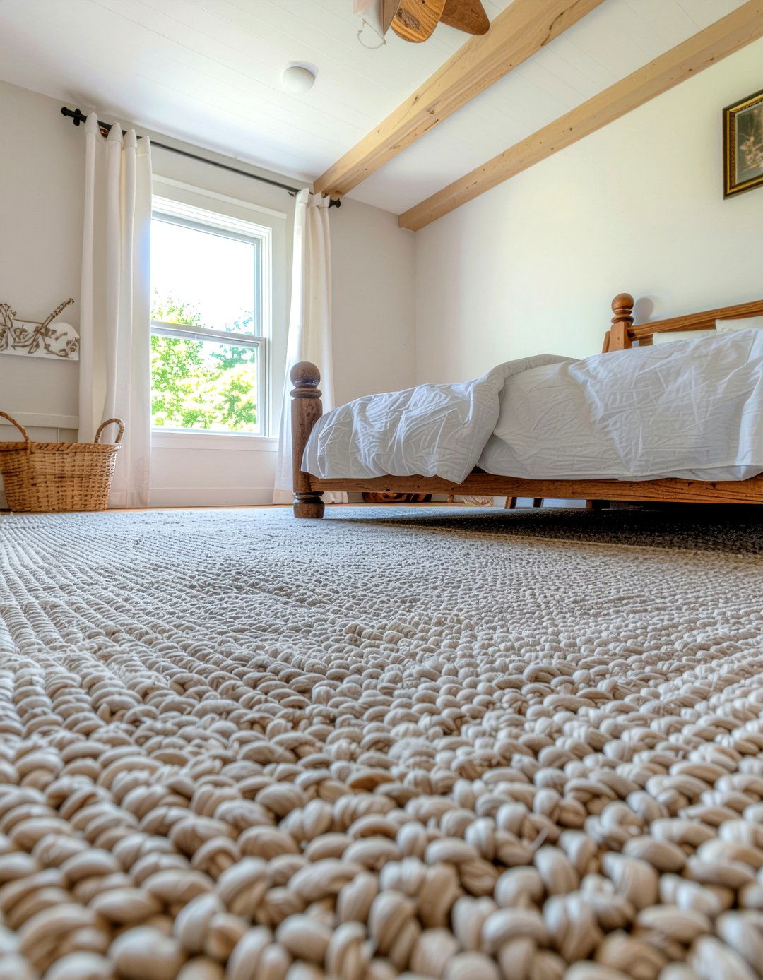 Natural wool carpet - 30 rustic bedroom ideas