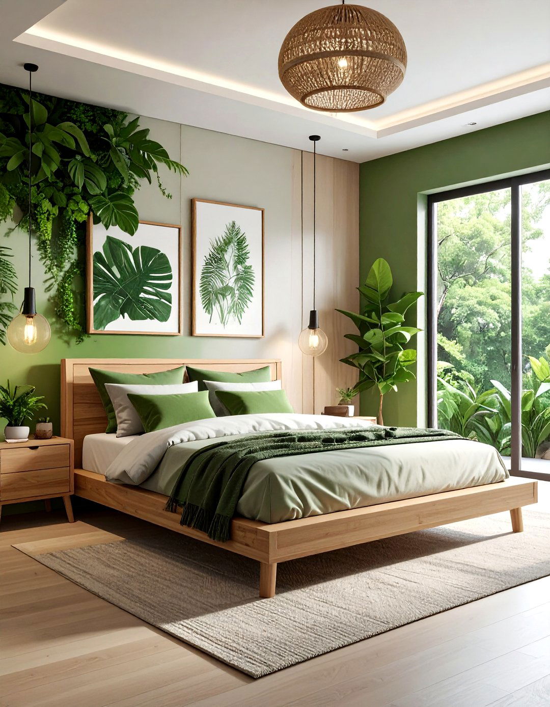 Nature Inspired Green Bedroom - 30 contemporary green bedroom ideas