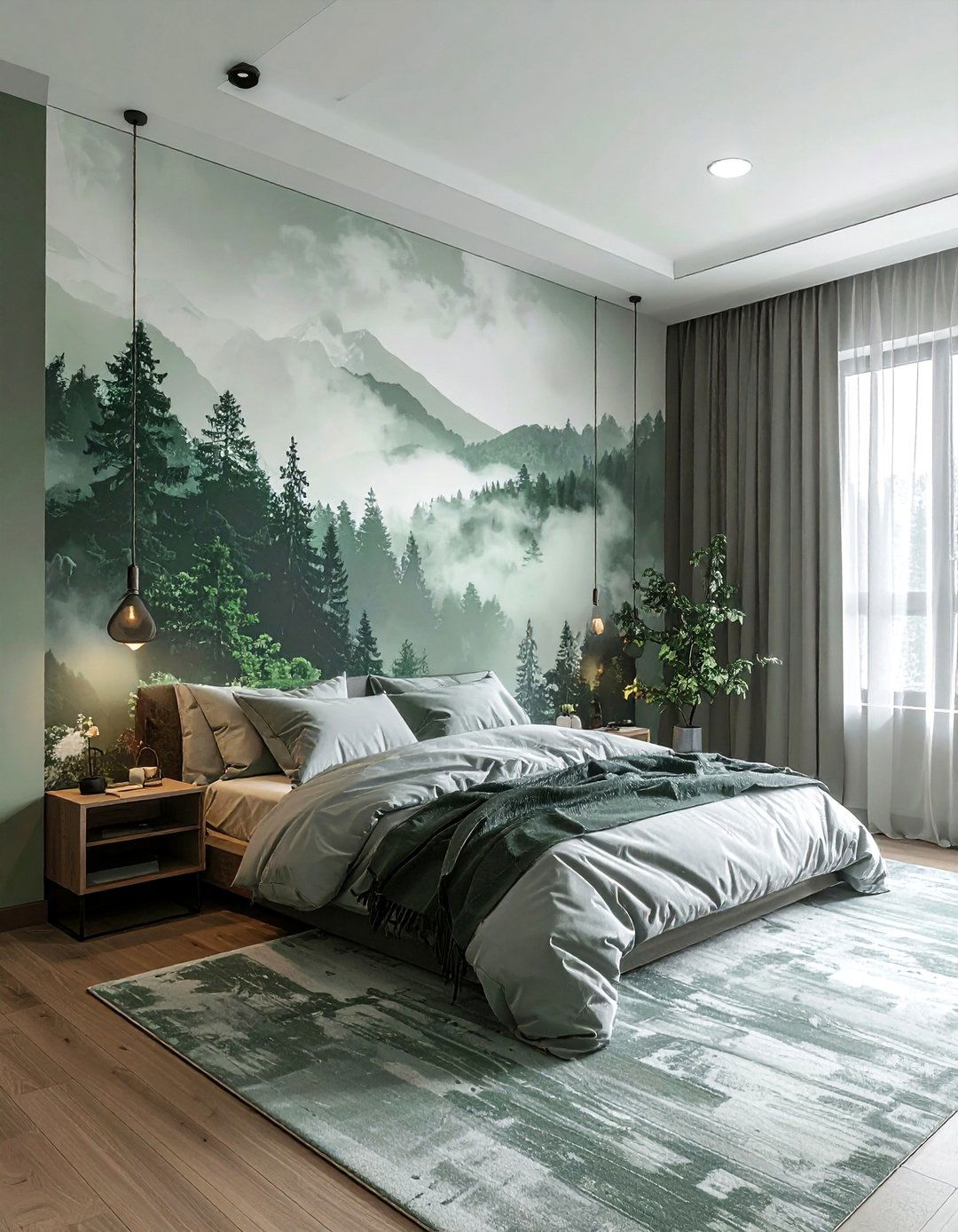 Nature Wall Mural - 30 relaxing decor ideas