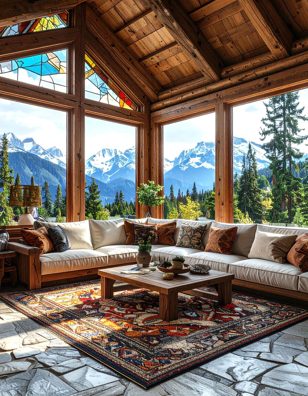 Nature themed stained glass - 30 living room stained glass ideas