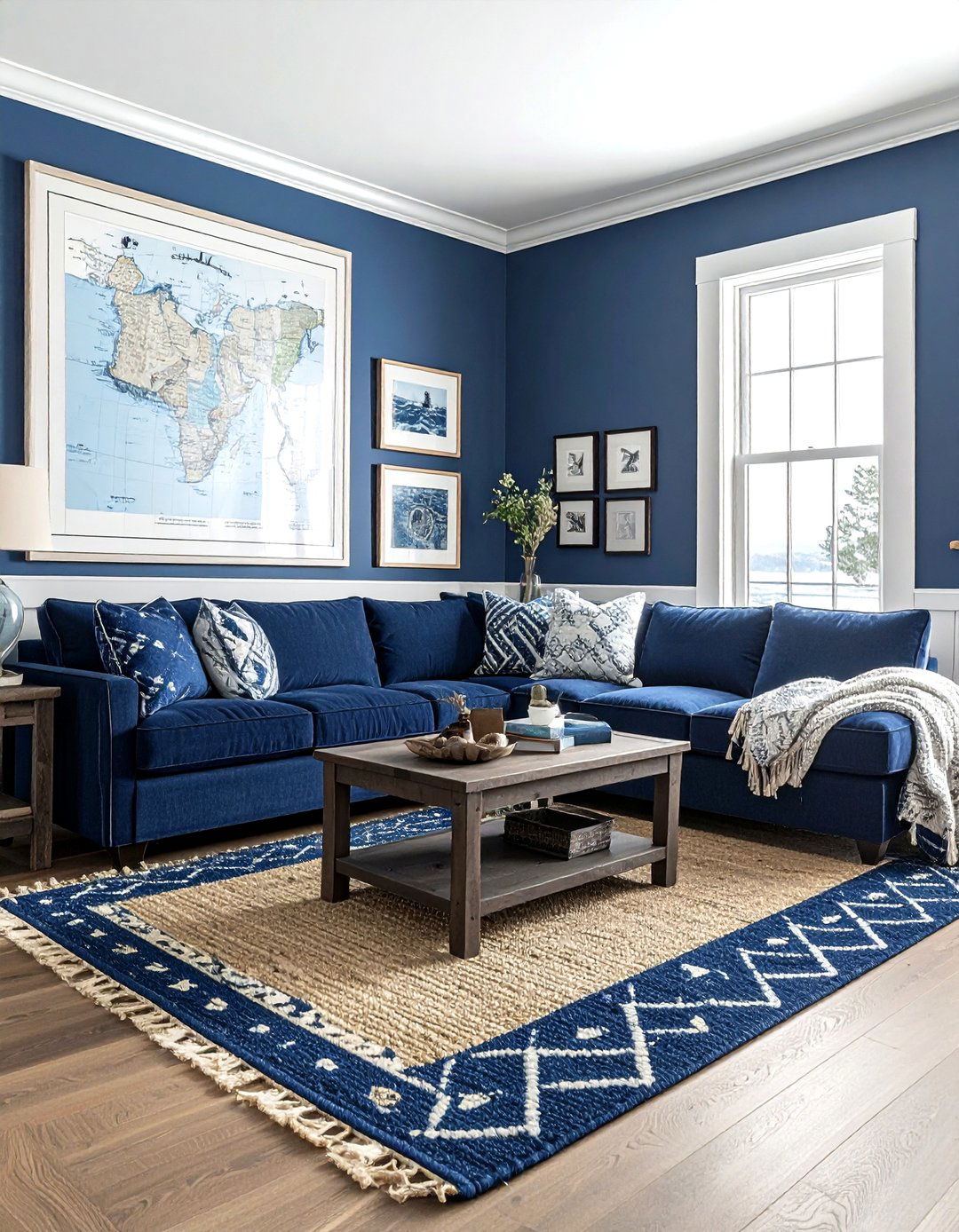 Nautical Blue Living Room - 30 coastal blue living room ideas