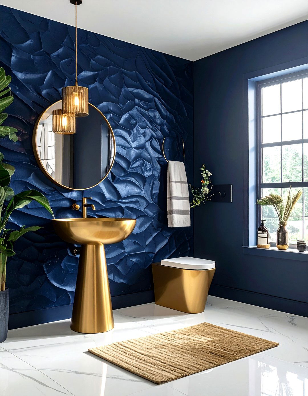 Nautical Navy Bathroom - 30 navy bathroom decor ideas