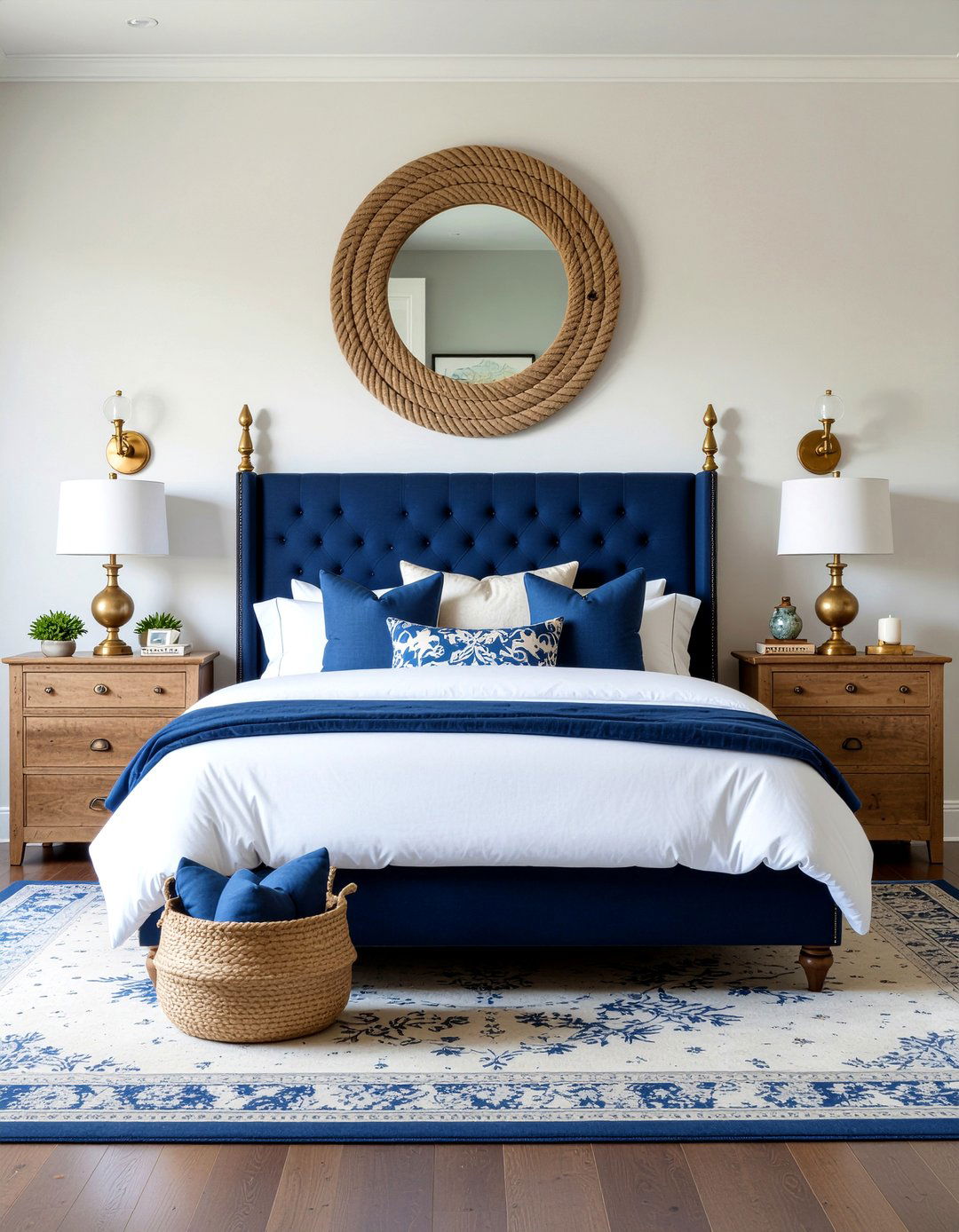 Nautical Navy Bedroom - 30 ocean themed bedroom ideas