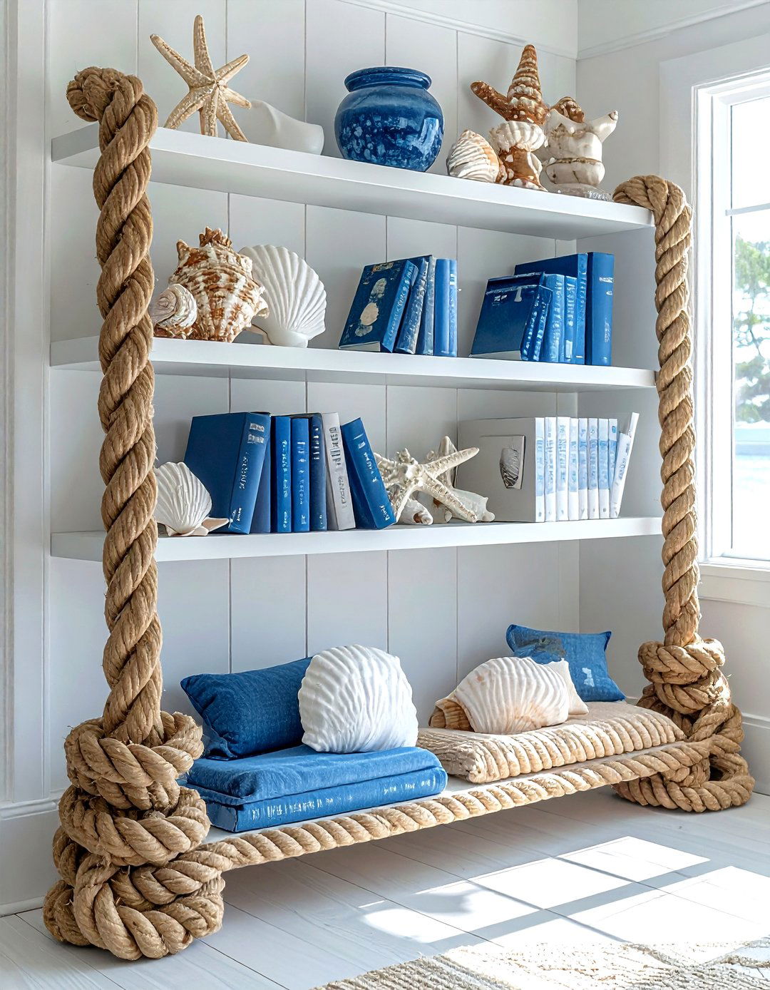 Nautical Rope Bookends - 30 decorative bookend ideas