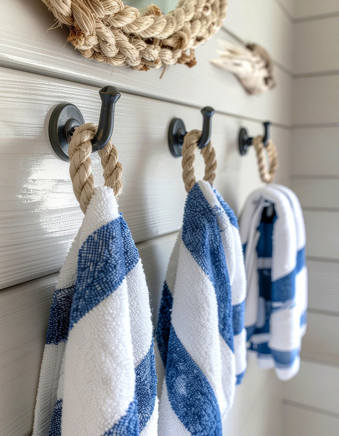 Nautical Rope Hook - 30 bathroom towel hook ideas