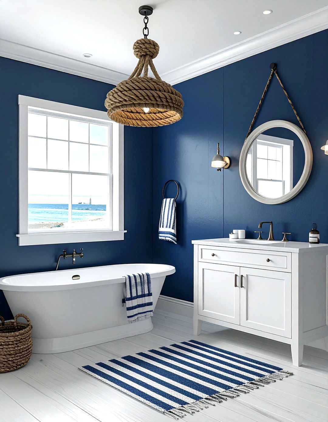 Nautical Rope Light - 30 bathroom pendant lighting ideas