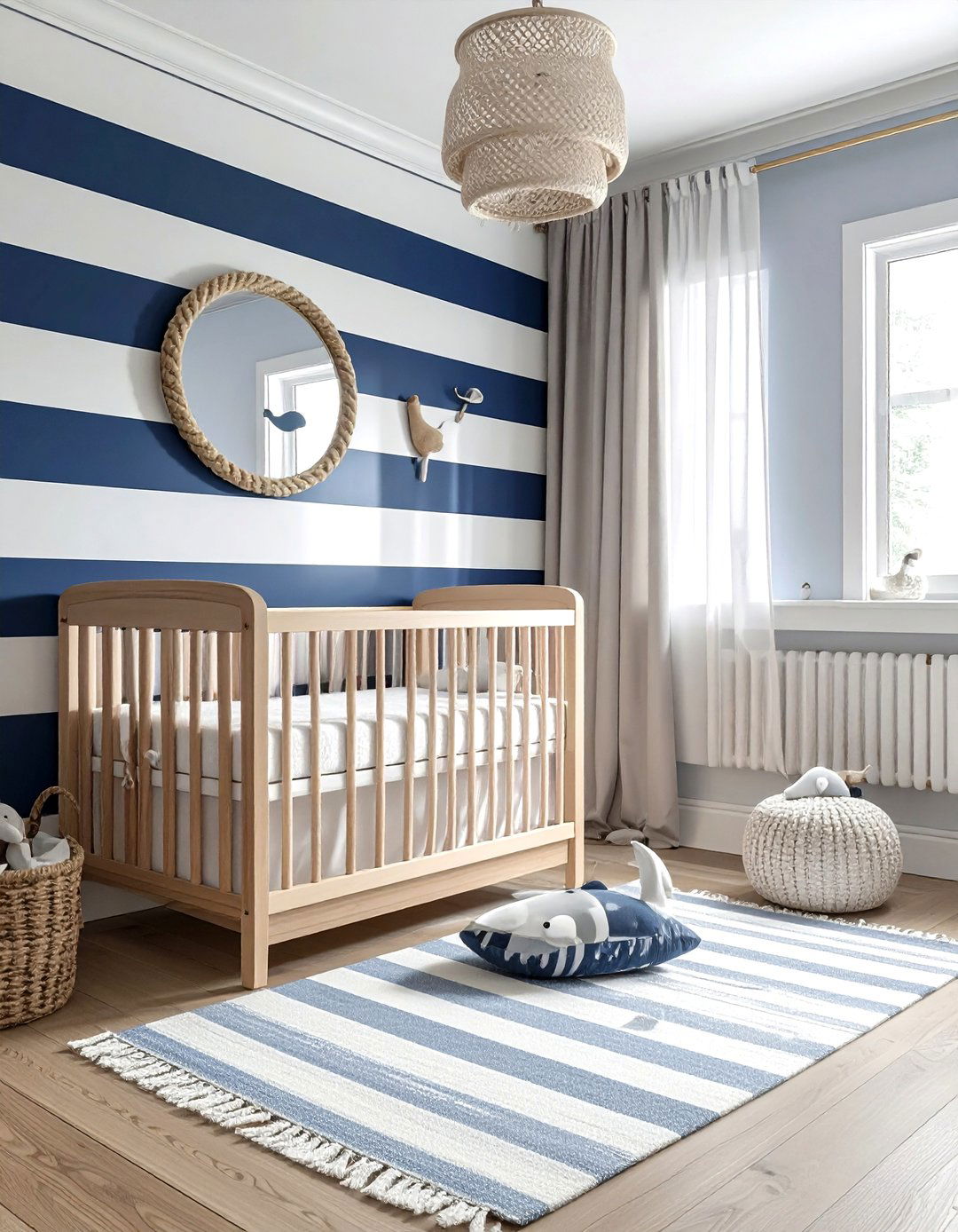 Nautical Stripe Nursery - 30 stripe decor ideas