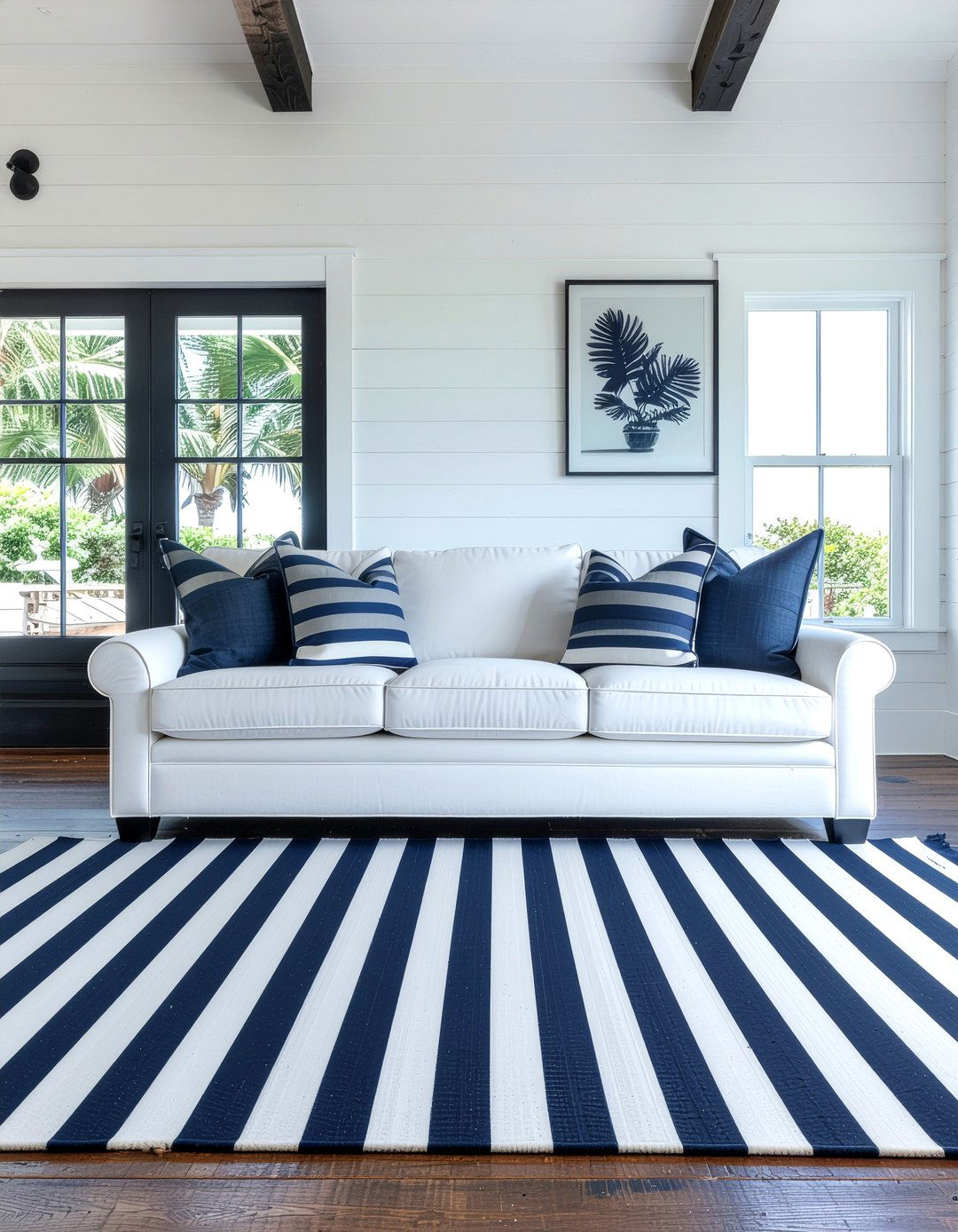 Nautical Stripes - 30 coastal living room ideas