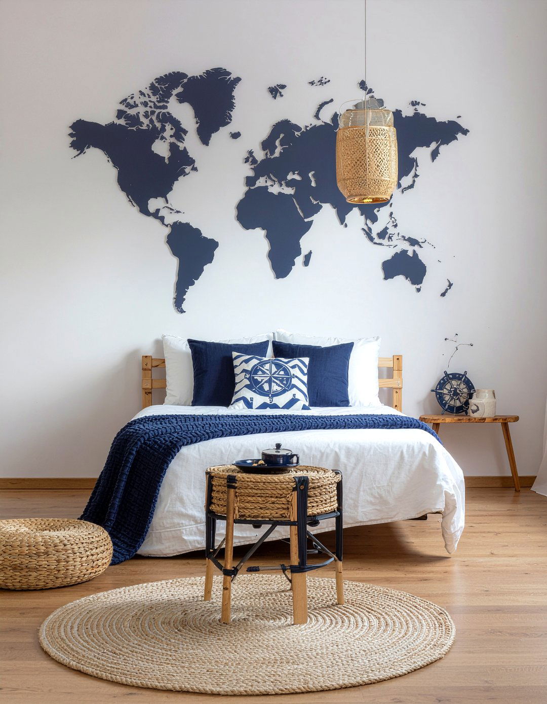 Nautical World Map Theme - 30 world map bedroom ideas