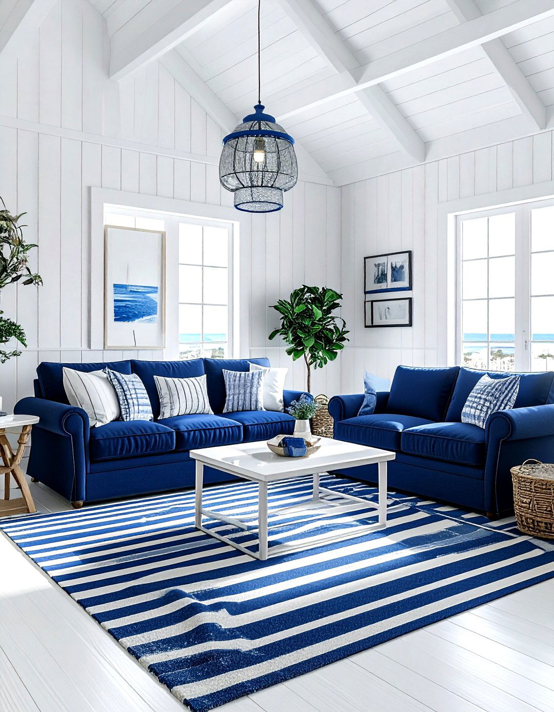 Nautical blue living room - 30 modern blue living room ideas
