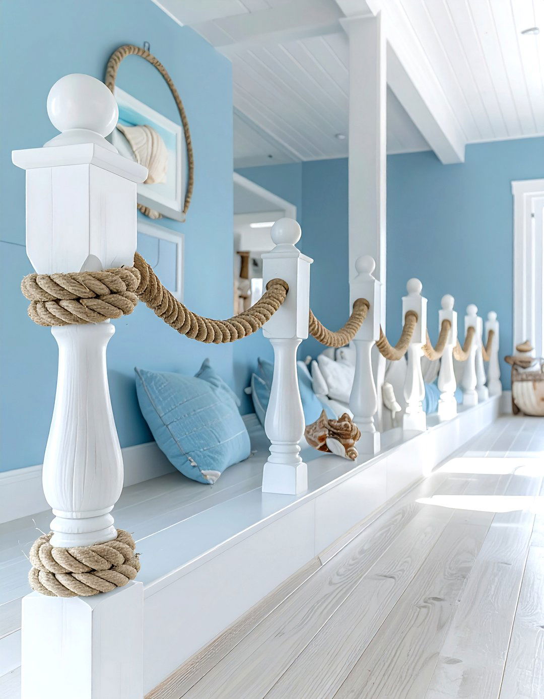 Nautical rope railing - 30 stair railing ideas