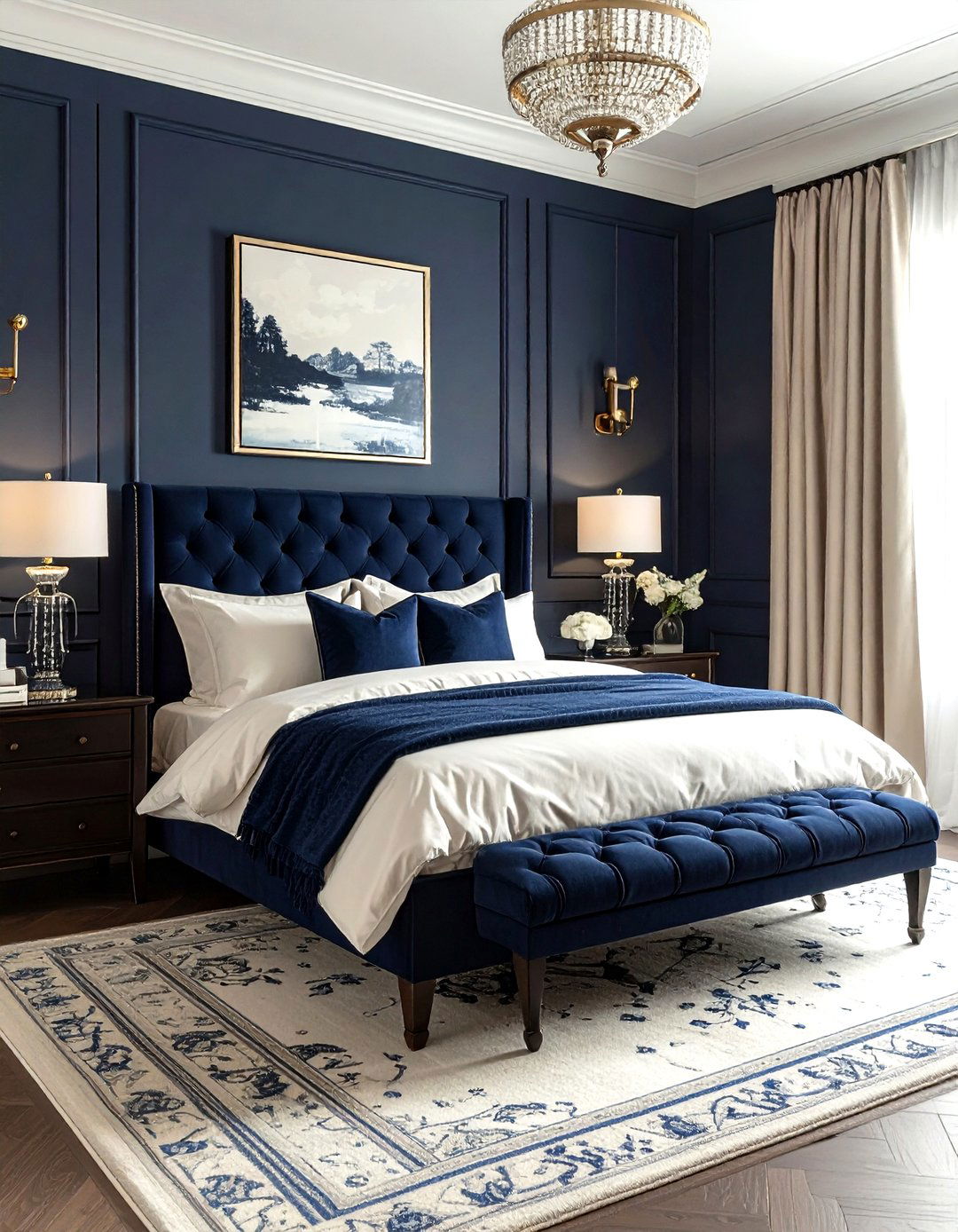 Navy And Cream Bedroom - 30 navy bedroom decor ideas