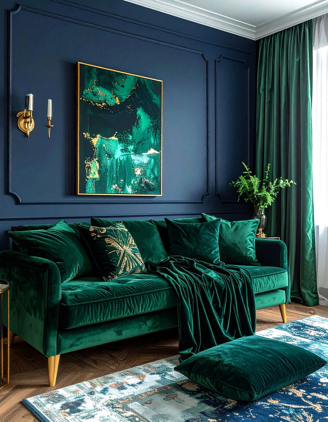 Navy And Emerald Green Decor - 30 navy bedroom ideas