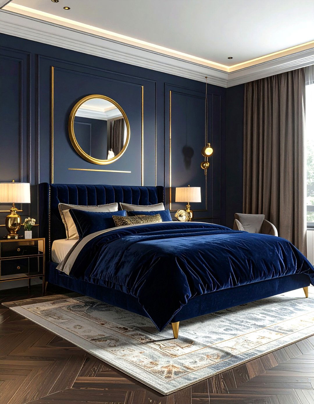 Navy And Gold Bedroom - 30 navy bedroom decor ideas