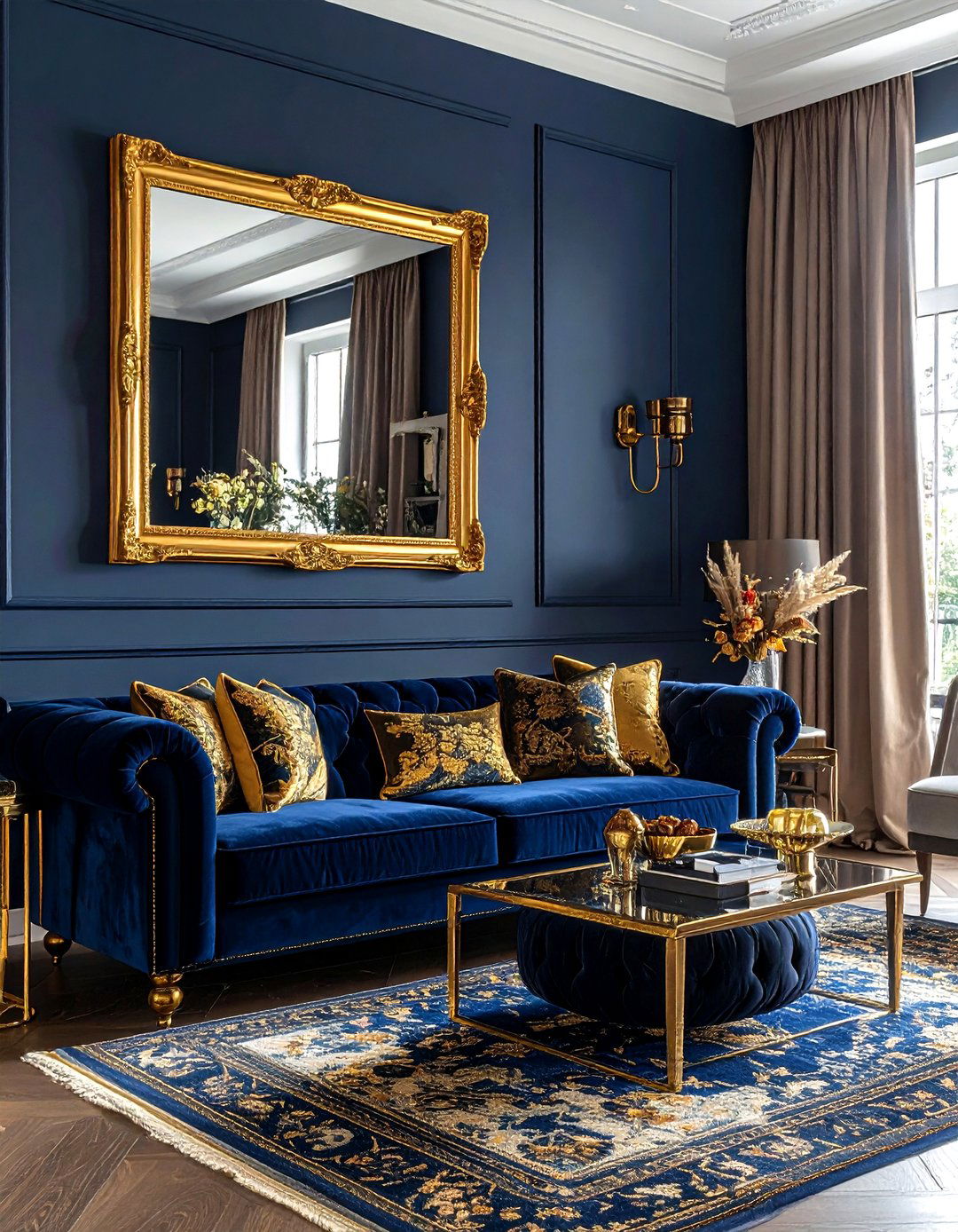 Navy And Gold Living Room - 30 gold living room ideas