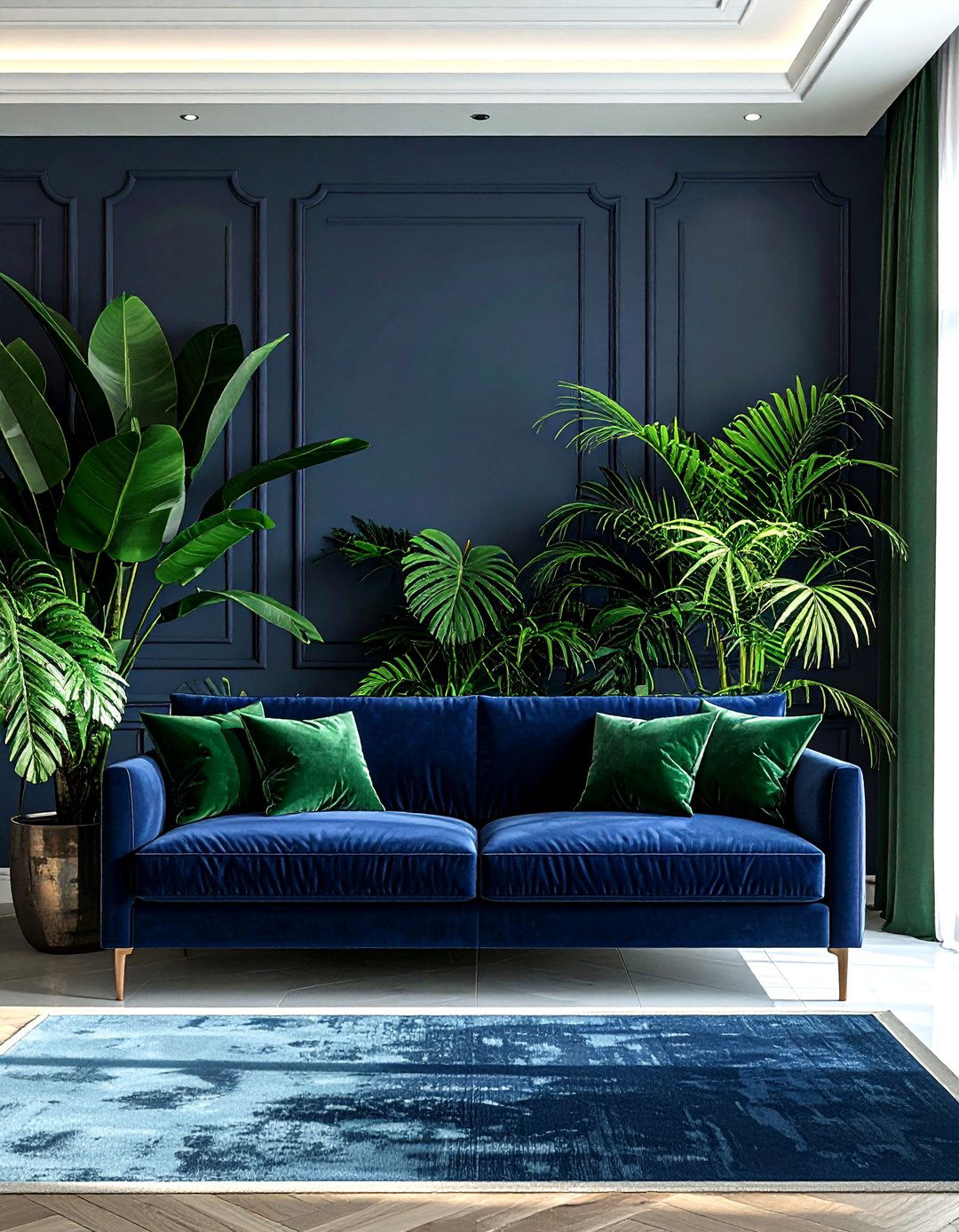 Navy And Green Room - 30 navy and white living room ideas