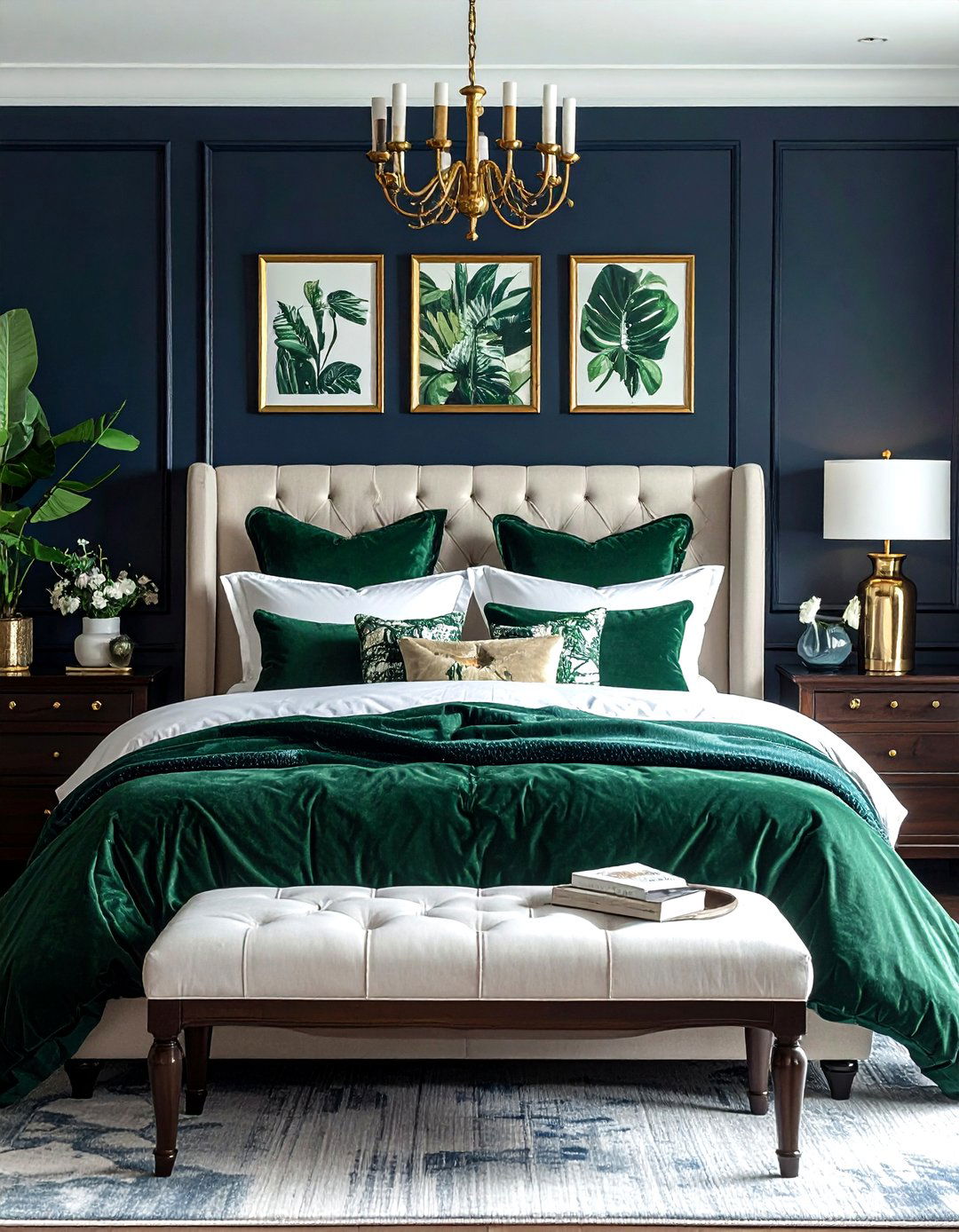 Navy And Green Traditional Bedroom - 30 traditional navy bedroom ideas
