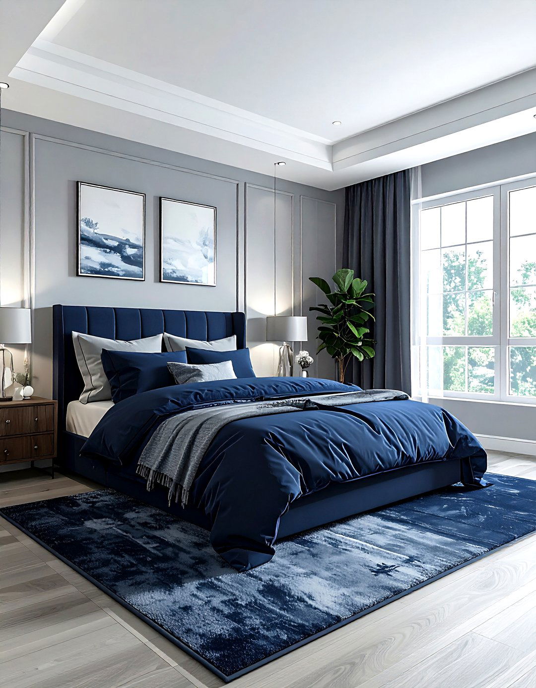 Navy And Grey Bedroom - 30 navy bedroom ideas