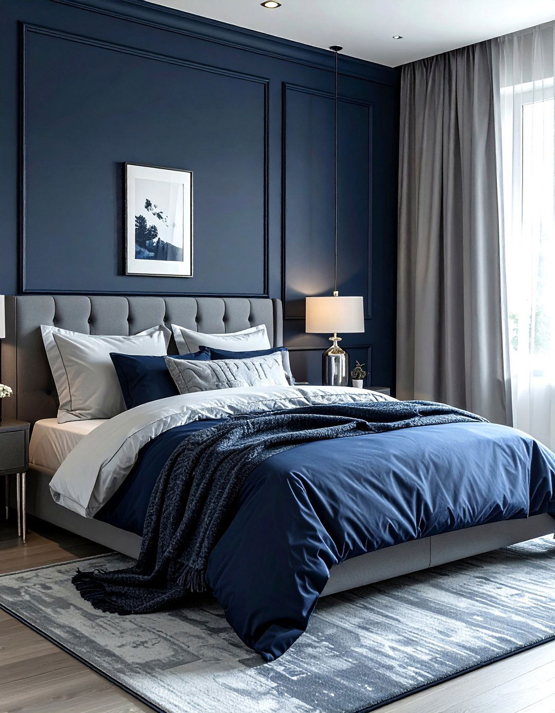 Navy And Grey Bedroom - 30 navy bedroom decor ideas