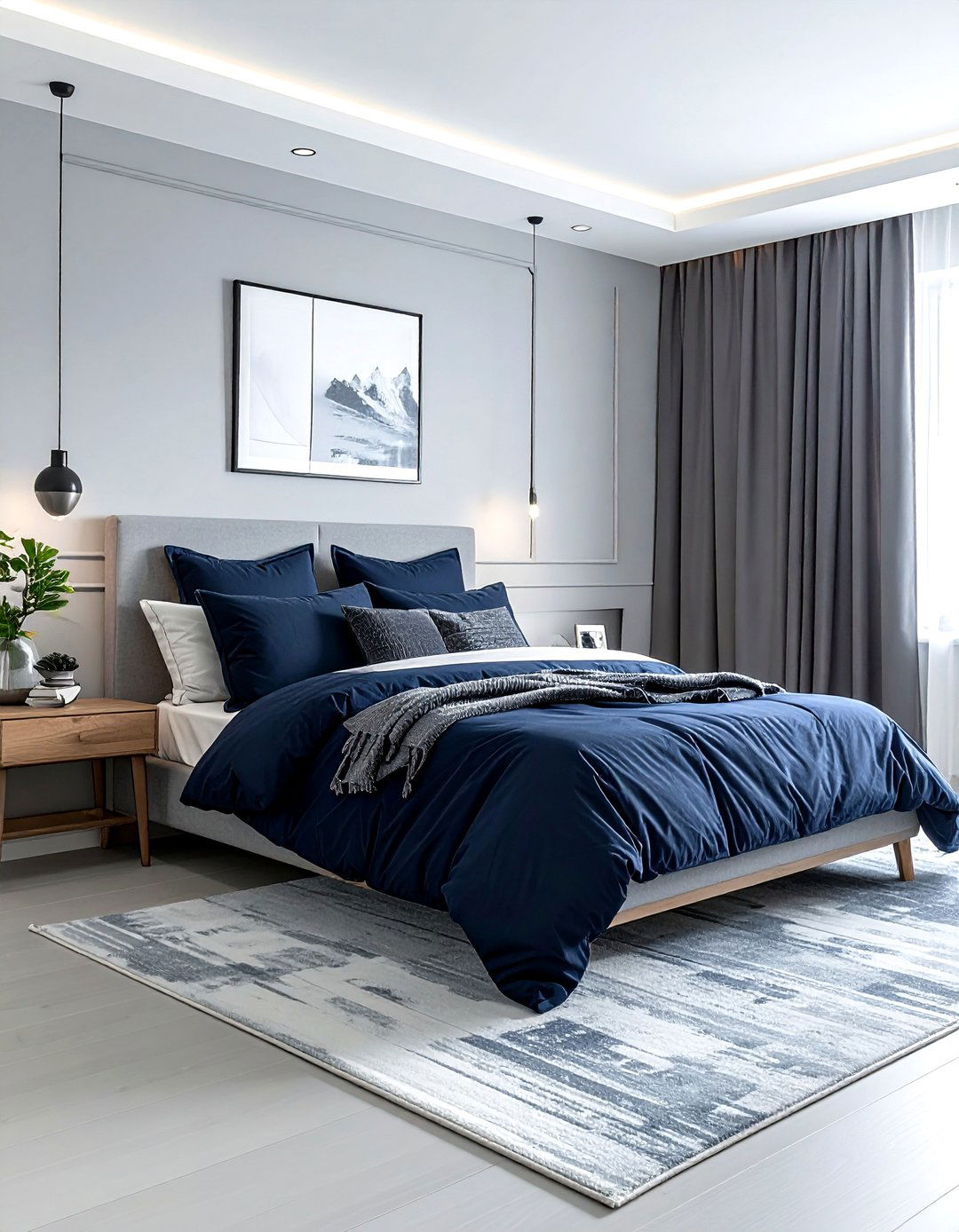 Navy And Grey Decor - 30 scandinavian navy bedroom ideas