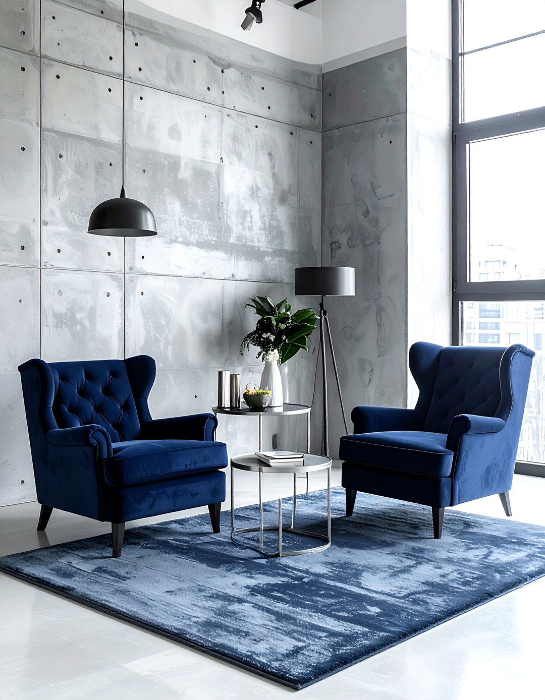Navy And Grey Industrial Living Room - 30 industrial navy living room ideas
