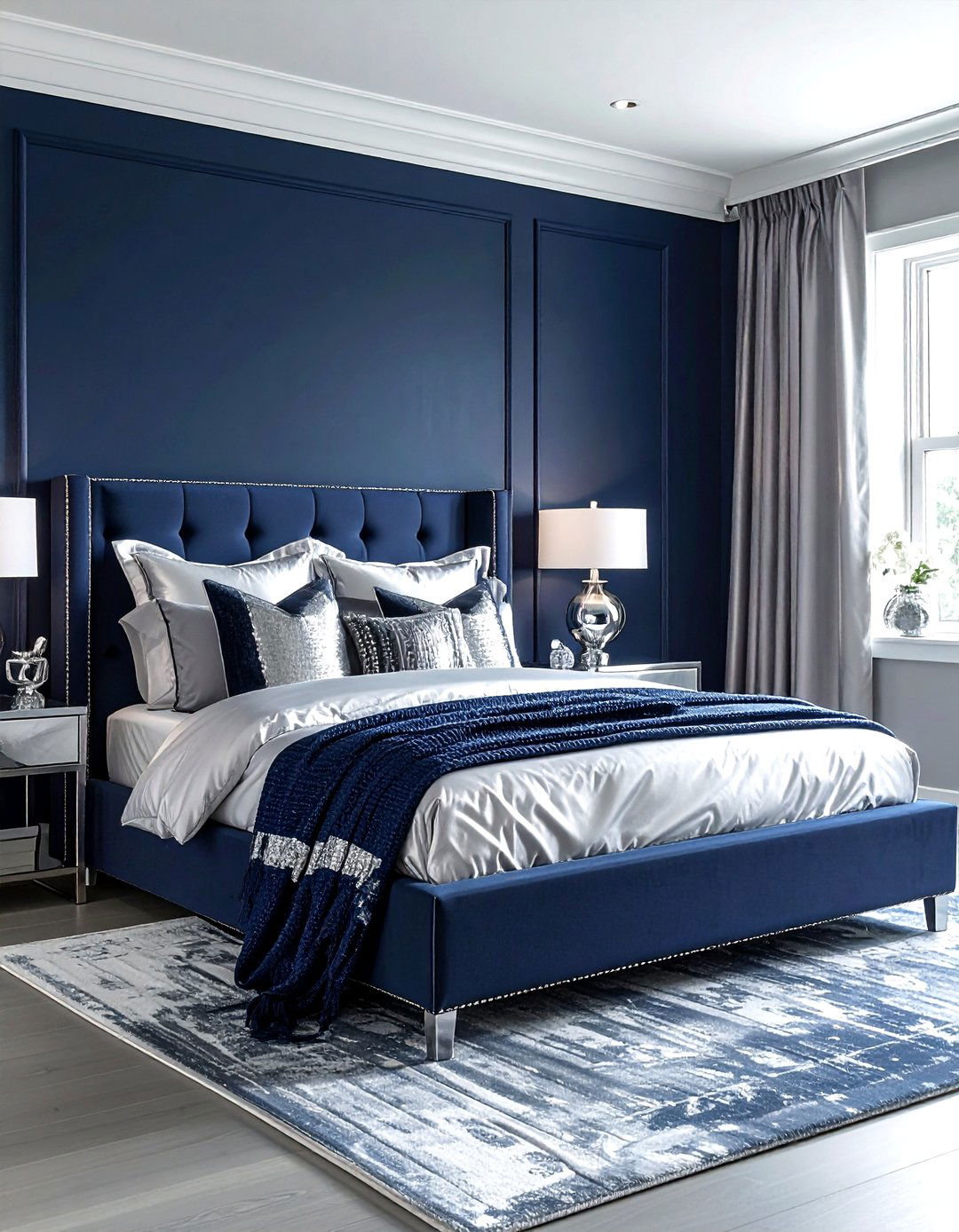 Navy And Silver Bedroom - 30 navy bedroom decor ideas