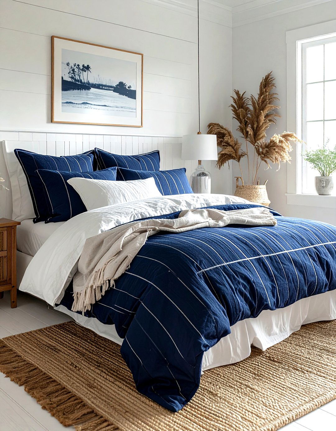 Navy And White Bedding - 30 navy bedroom ideas