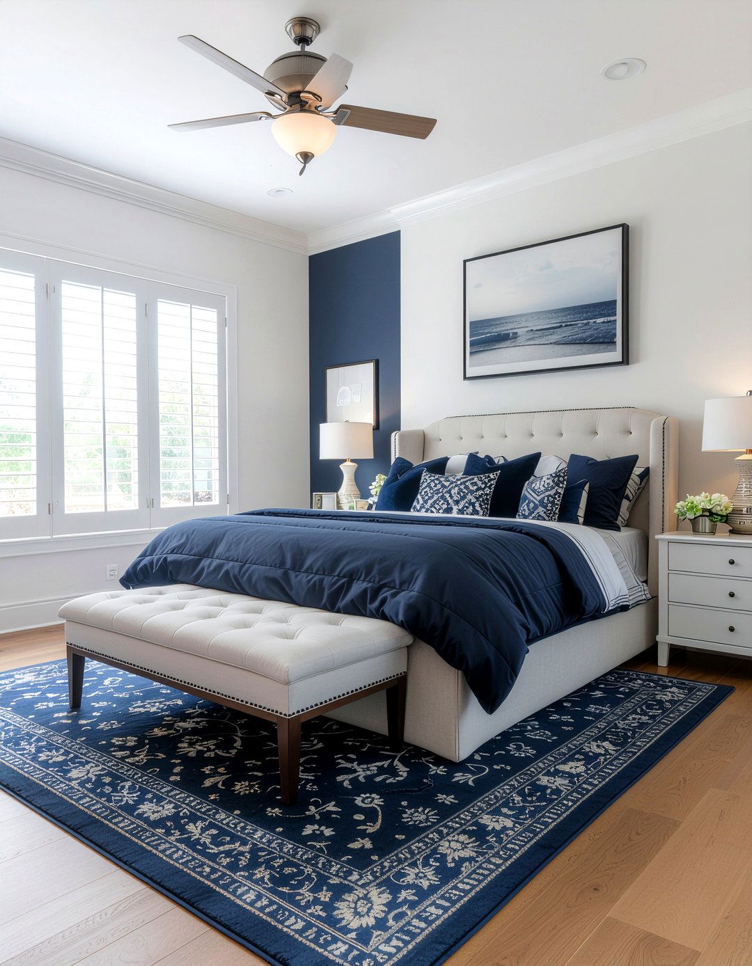 Navy And White Bedroom - 30 bedroom navy walls