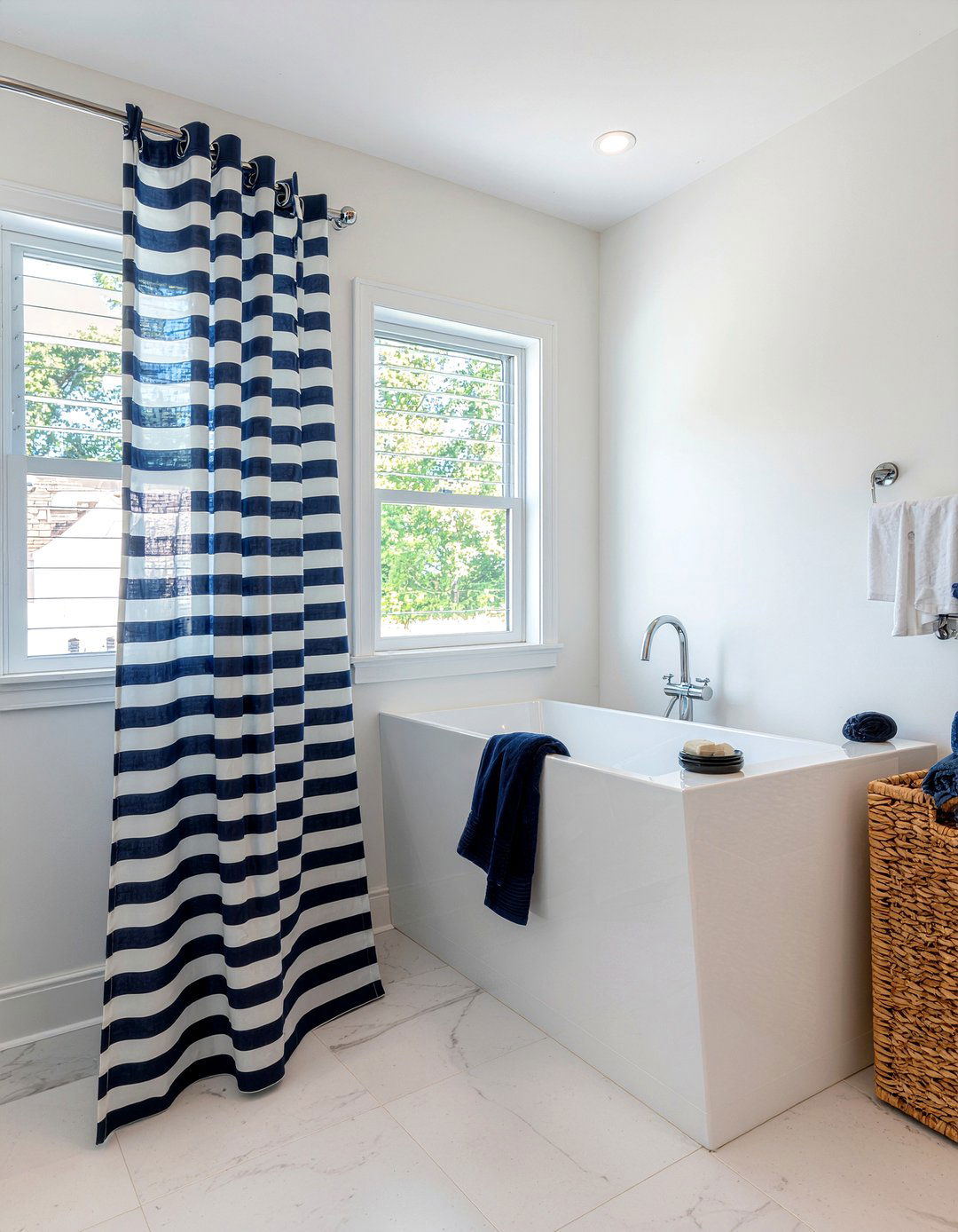 Navy And White Stripes Bathroom - 30 navy bathroom ideas