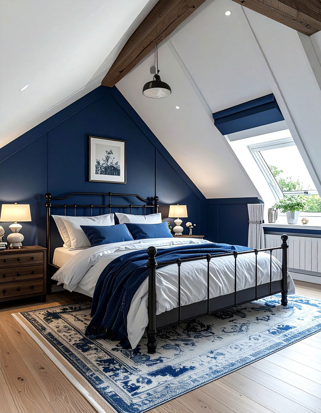 Navy Attic Bedroom - 30 traditional navy bedroom ideas