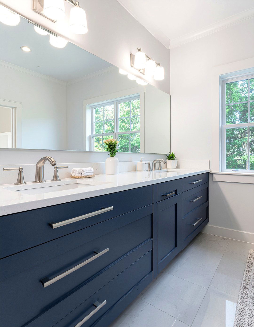 Navy Bathroom Double Vanity - 30 navy bathroom ideas