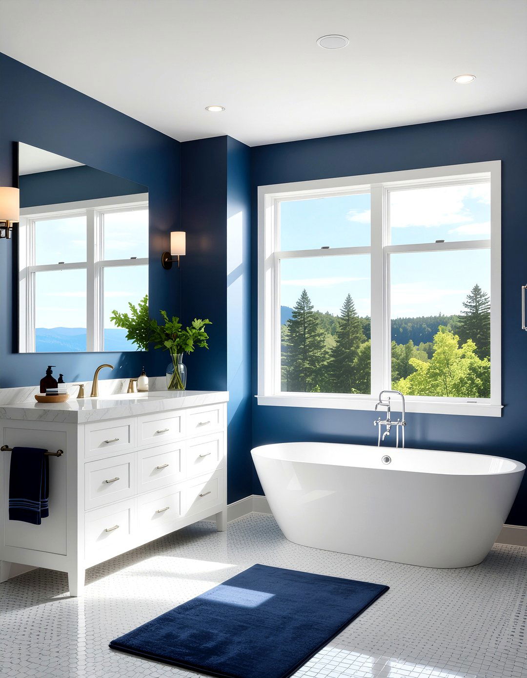 Navy Bathroom Natural Light - 30 navy bathroom ideas