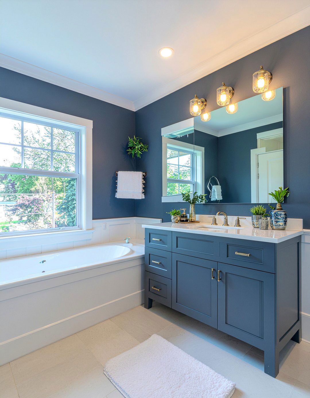 Navy Bathroom Walls White Trim - 30 navy bathroom ideas
