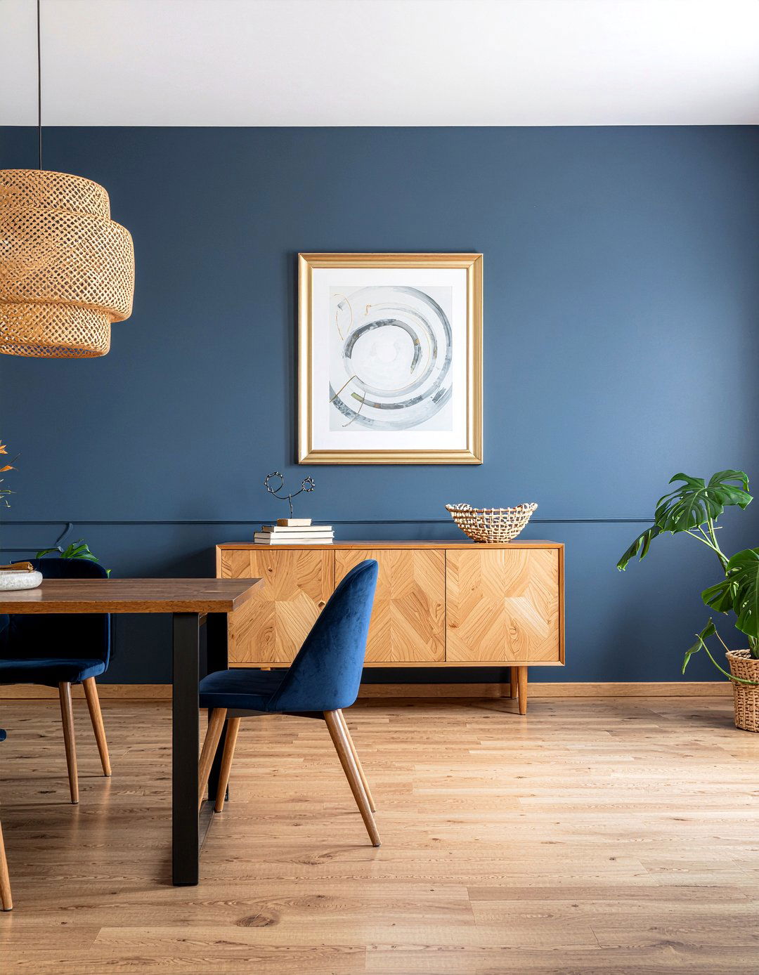Navy Blue Accent Wall - 30 navy blue dining room ideas
