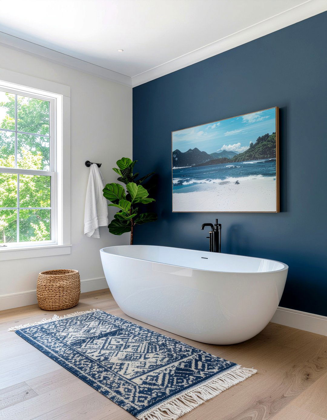 Navy Blue Accent Wall Bathroom - 30 navy blue bathroom ideas