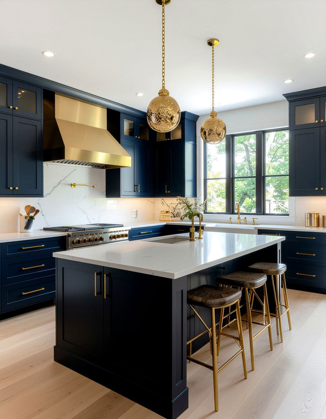 Navy Blue And Gold Kitchen - 30 glam kitchen ideas
