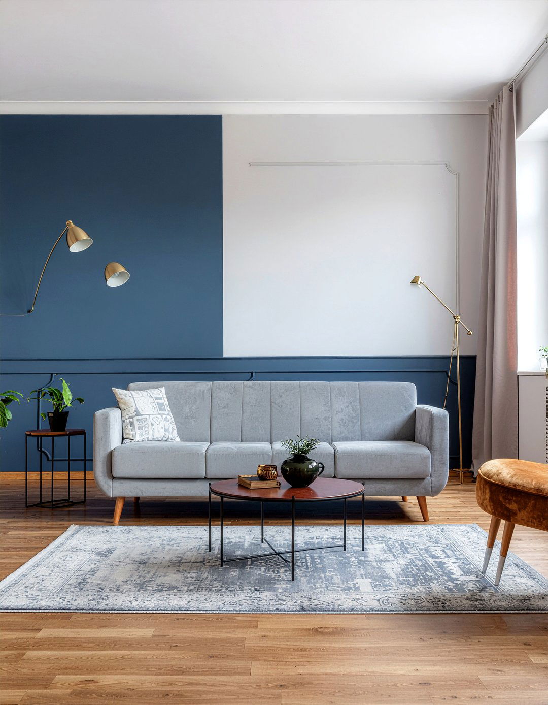 Navy Blue And Light Gray Living Room Wall - 30 living room two tone walls