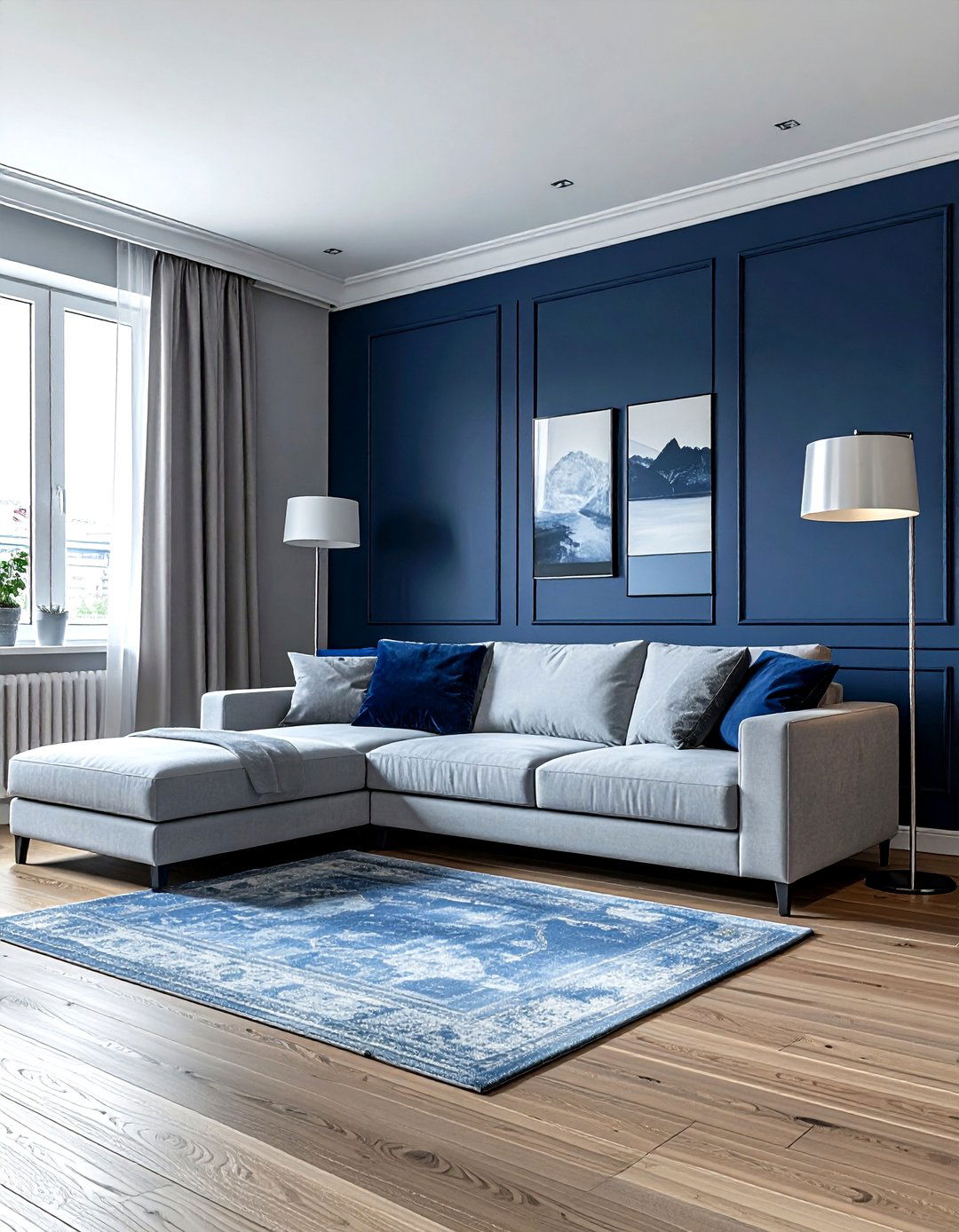 Navy Blue And Light Gray Living Room - 30 blue and gray living room ideas