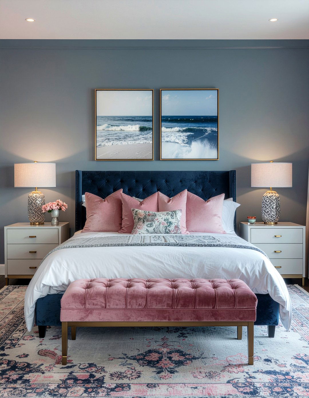 Navy Blue And Pink Bedroom - 30 bedroom navy walls