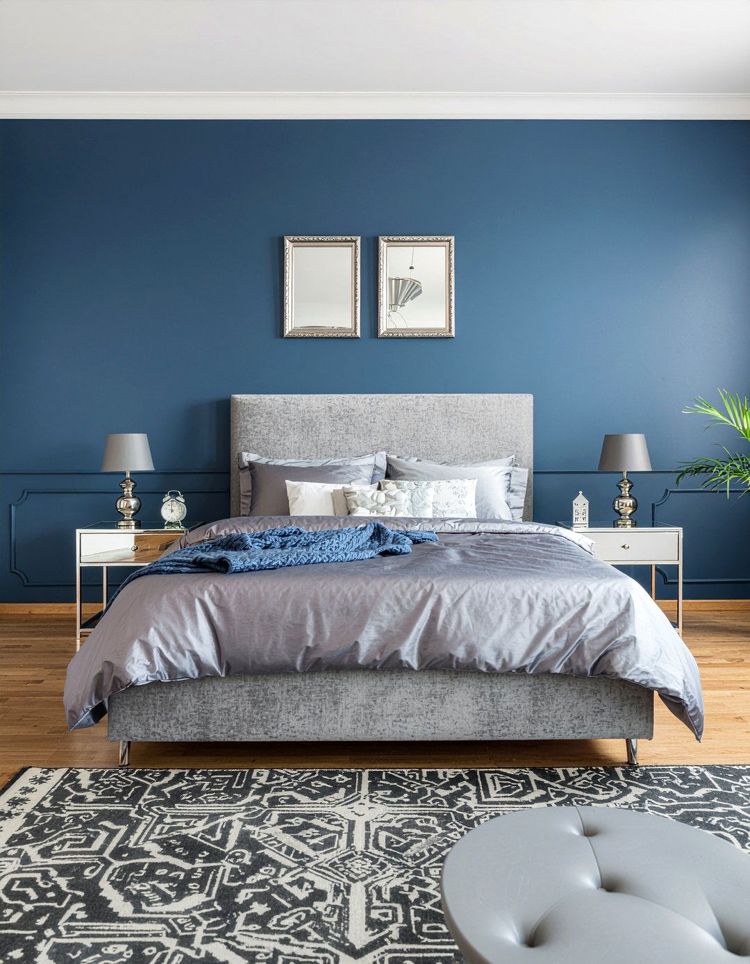 Navy Blue And Silver Bedroom - 30 bedroom navy walls