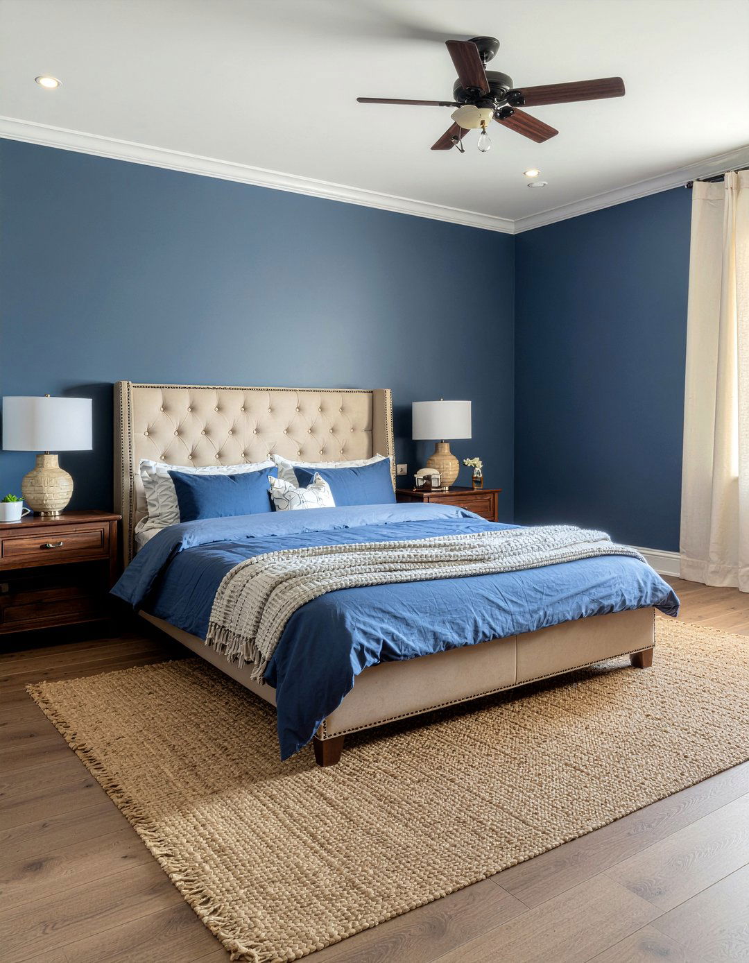 Navy Blue And Tan Bedroom - 30 bedroom navy walls